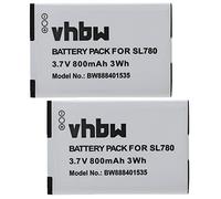 vhbw 2X Batterie Compatible avec Siemens Gigaset SL800H Pro, SL78, SL750H Pro, SL750H, SL750 téléphone Fixe sans Fil (800mAh, 3,7V, Li-ION)