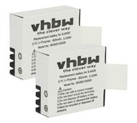 vhbw 2x Batterie compatible avec Sjcam DX 288812, DX288813, DX288812 caméra vidéo caméscope (900mAh, 3,7V, Li-polymère) avec puce d'information
