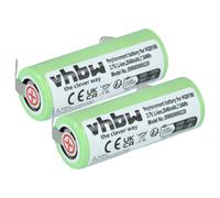 vhbw 2x Batterie compatible avec Skull Gold 4-HEAD SHAVER rasoir tondeuse électrique (2040mAh, 3,7V, Li-ion)