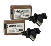 vhbw 2x Batterie compatible avec Sony Alpha NEX-3DB, NEX-3DS, NEX-3DR, NEX-3D appareil photo (1030mAh, 7,4V, Li-ion), puce d'information, prise USB-C