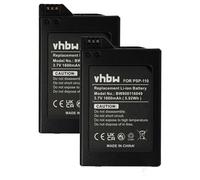 vhbw 2X Batterie Compatible avec Sony PlayStation Portable PSP-1000K, PSP-1000, PSP-1000G1, PSP-1000G1W Console de Jeux (1600mAh, 3,7V, Li-ION)