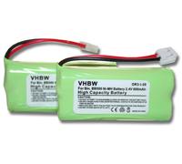 vhbw 2x Batterie compatible avec South Western Bell 2300, 2100 téléphone fixe sans fil (800mAh, 2,4V, NiMH)