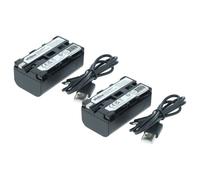 vhbw 2x Batterie compatible avec Yongnuo YN-300LEDIII CRI 95+ 5500K, YN-300LEDIII 3200-5500K CRI 95+ appareil photo (2000mAh, 7,4V, Li-ion)