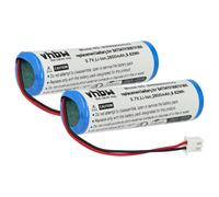 vhbw 2x Batterie compatible avec Zafferano Pina, LD1650BFA, Push-Up, LD1050N3 lampe de chevet, de salon (2600mAh, 3,7V, Li-ion)