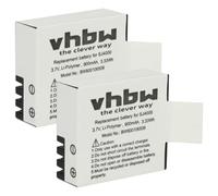 vhbw 2X Batterie pour caméra vidéo Compatible avec Rollei Actioncam 220, 310, 330, 372, 415, 416, 425, 426, 510, 525, 540, 610 (900mAh, 3,7V, Li-ION)