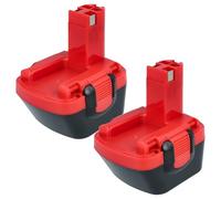 vhbw 2X Batterie Remplacement pour Bosch 2 607 335 454, 2 607 335 455, 2 607 335 430, 2 607 335 442 pour Outil électrique (3000 mAh, NiMH, 12 V)