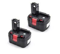 vhbw 2x Batterie remplacement pour Bosch 2 607 335 611, 2 607 335 533, 2 607 335 619, 2607335534 pour outil électrique (1500 mAh, NiMH, 14,4 V)