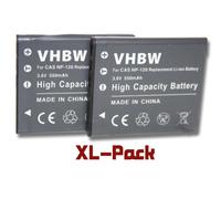 vhbw 2x Batterie remplacement pour Casio NP-120 pour appareil photo (550mAh, 3,6V, Li-ion)