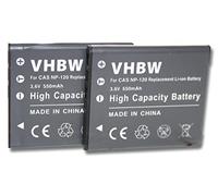 vhbw 2X Batterie Remplacement pour Casio NP-120 pour Appareil Photo (550mAh, 3,6V, Li-ION)