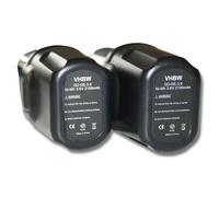 vhbw 2x Batterie remplacement pour Dewalt DE9054, DE9054-XJ pour outil électrique (2100 mAh, NiMH, 3,6 V)