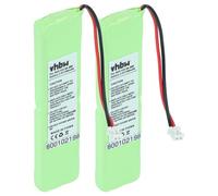 vhbw 2X Batterie Remplacement pour Grundig 2SN-3/5F60H-H-JZ1 pour téléphone Fixe sans Fil (500mAh, 2,4V, NiMH)