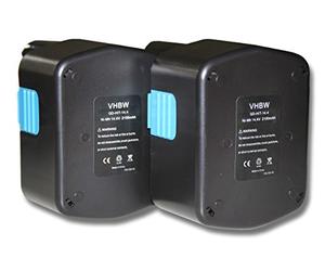 vhbw 2X Batterie Remplacement pour Hitachi EB 14H, EB 14S, EB 1430X, EB 14B, EB 1430R, EB 1430H pour Outil électrique (2100 mAh, NiMH, 14,4 V)
