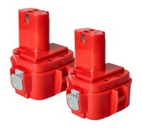 vhbw 2x Batterie remplacement pour Makita 192681-5, 192597-4, 192681-B, 192536-4, 192537-2, 192598-2 pour outil électrique (1500 mAh, NiMH, 12 V)