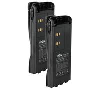 vhbw 2x Batterie remplacement pour Motorola HNN9008, HNN9008A, HNN9008AR pour radio talkie-walkie (1800mAh, 7,2V, NiMH) - avec clip de ceinture