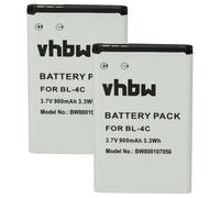 vhbw 2X Batterie Remplacement pour Olympia LN-4C pour téléphone Portable (900mAh, 3,7V, Li-ION)