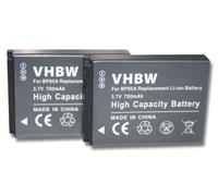 vhbw 2x Batterie remplacement pour Samsung BP85a, EA-BP85a, IA-BP85a, BP-85a pour appareil photo (700mAh, 3,7V, Li-ion)