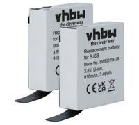 vhbw 2x Batterie remplacement pour SJCam SJ6B pour caméra vidéo caméscope (910mAh, 3,8V, Li-ion)