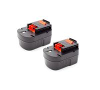 vhbw 2x Batteries compatible avec Black & Decker HP122KD, HP126F2B, HP126F2K, HP126F3B, HP126F3K outil électrique (1500mAh NiMH 12 V)