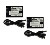 vhbw 2x Batteries compatible avec Canon EOS 90D, Ra, R5, R6, 7D Mark II, 7D appareil photo (1600mAh, 7,4V, Li-ion), prise USB-C