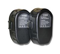 vhbw 2x Batteries compatible avec Dewalt DC213KB, DC212N, DC212KA, DC212B, DC212KZ, DC212KB, DC212, DC020 outil électrique (3000 mAh, NiMH, 18 V)
