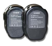 vhbw 2x Batteries compatible avec Dewalt DC735KA, DC735KB, DC757KA, DC757KB, DC830KB, DC835KB, DC930KA outil électrique (3000 mAh, NiMH, 14,4 V) G