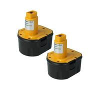 vhbw 2x Batteries compatible avec Dewalt DC845KA, DC940KA, DC945KB, DC980KA, DC980KB, DE9071 outil électrique (2000mAh NiMH 12 V)