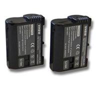 vhbw 2x Batterie compatible avec Nikon D800, D7000, D800E, D810, D7200, D750, D500, D7500, D8000, D780 appareil photo (2000mAh, 7V, Li-ion), puce d'i