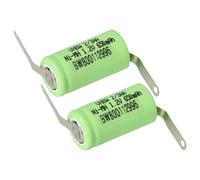 vhbw 2x Batteries remplacement pour 2/3AA pour modéle RC (650mAh, 1,2V, NiMH, vert, avec cosse à souder (Z))