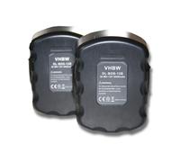 vhbw 2x Batteries remplacement pour Bosch 2 607 335 709, 2 607 335 684, 2 607 335 692, 2 607 335 676 pour outil électrique (3000 mAh, NiMH, 12 V)