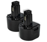 vhbw 2X Batteries Remplacement pour Dewalt DE9074, DC9062, DE9036, DE9061, DE9062, DW9061, DW9062 pour Outil électrique (1500 mAh, NiMH, 9,6 V)
