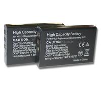 vhbw 2x Batteries remplacement pour Kyocera / Yashica BP-1500s, BP1500s pour appareil photo (1600mAh, 3,7V, Li-ion)
