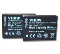 vhbw 2x Batteries remplacement pour Leica BP-DC7, BP-DC7E pour appareil photo, reflex numérique (750mAh, 3,6V, Li-ion)