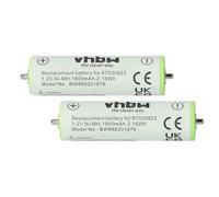 vhbw 2X Batteries Remplacement pour Panasonic WER154L2504, WER1511L2508, WER160L2504 pour Rasoir Tondeuse électrique (1800mAh, 1,2V, NiMH)