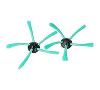 vhbw 2x Brosse latérale compatible avec Vorwerk Kobold VR-200, VR200 robot aspirateur - Lot de brosses, noir / vert Noir G