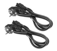 vhbw 2x Câble connecteur euro type F compatible avec Vorwerk Kobold VR300, VR100, VR200 - Prise C5 en trèfle Mickey Mouse, 1,2m