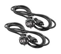 vhbw 2x Câble d'alimentation compatible avec Vorwerk Kobold VR100, VR200, VR300 - Prise C5 en trèfle Mickey Mouse, 2 m