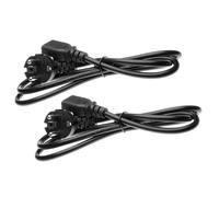 vhbw 2x Câble d'alimentation cordon électrique Schuko Secteur Prise C13 3 dents 1,2m pour PC portable, moniteur, imprimante