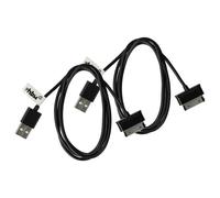 vhbw 2x Câble USB compatible avec Samsung Galaxy Note 10,1, GT-N8000, GT-N8010, 10.1 LTE tablette - Câble 2 en 1 avec charge, 120cm 9,7cm, noir
