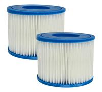 vhbw 2x Cartouche filtrante type VI compatible avec Bestway Lay-Z-Spa Hawaii, Monaco, Miami spa, bain à remous - Filtre de rechange bleu / blanc