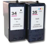 vhbw 2x cartouches rechargée pour Lexmark X2500, X2510, X2530, P910, P915, X3310, X3330, X3350 imprimante - Set noir, CMY G