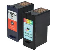 vhbw 2X Cartouches Remplacement pour Lexmark 41a, 41, 43, 42a, 44XL, 42, 44 - Set Noir, CMY