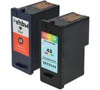 vhbw 2x cartouches remplacement pour Lexmark 41a, 41, 43, 42a, 44XL, 42, 44 - Set noir, CMY