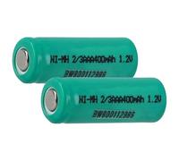 vhbw 2X Cellules de Batterie Remplacement pour 2/3AAA pour Batteries - 400 mAh, 1,2 V, NiMH