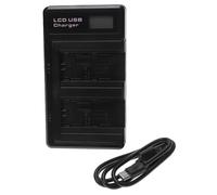 vhbw 2x Chargeur double compatible avec Canon Legria HF M52, HF M56, HF M506, HF R36, HF R306 caméra, caméscope, action-cam - Station avec écran LED