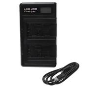vhbw 2x Chargeur double compatible avec Canon Vixia HF M50, HF M52, HF M500, HF R30, HF R300 caméra, caméscope, action-cam - Station avec écran LED
