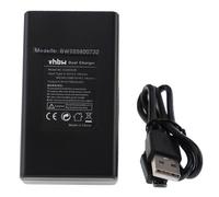 vhbw 2x Chargeur USB double caméra action-cam + câble micro-USB + témoin de charge 4,4 V