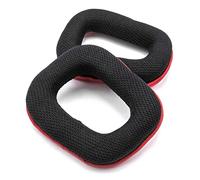 vhbw 2X Coussinets d'oreille Compatible avec Logitech G430, G930, F450, F430, G450, G35 Casque Audio, Headset - Noir/Rouge