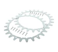 vhbw 2x Crampon compatible avec Worx L WR147E.1, WR148E, WR153E, WR155E robot tondeuse - acier inox, 24 dents, vis incluses
