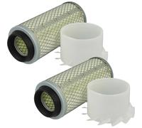 vhbw 2x Filtre à air compatible avec IHI 35G2 3KR2HAO1, 30G Isuzu 3KC1PA24, DD180, 35N ISUZU, IS 14 G3 pelleteuse - Filtre moteur extérieur