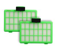 vhbw 2x filtre compatible avec Rowenta Power Space RO2125GA, RO212601, RO213101, RO213601, RO2141FA aspirateur - filtre HEPA blanc / vert